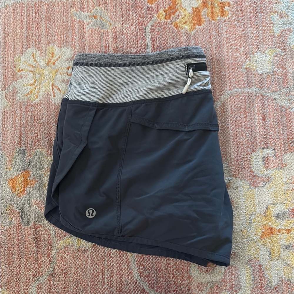 Lululemon Black and Gray Speed Up Shorts